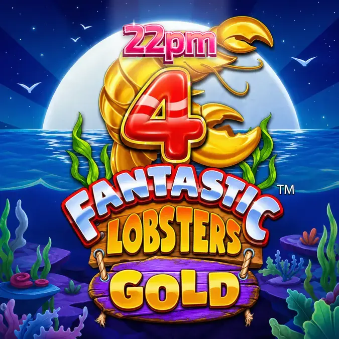 Interface do jogo 4 Fantastic Lobsters Gold exibindo símbolos oceânicos e prêmios